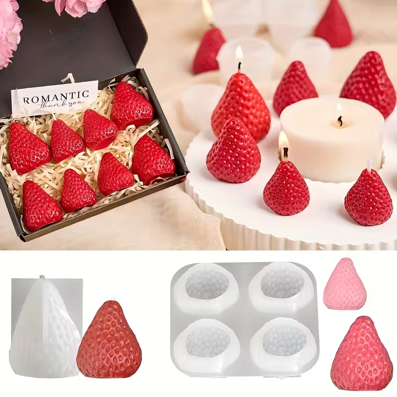 Soap Making Oven - Strawberry Silicone Candle Mold for DIY