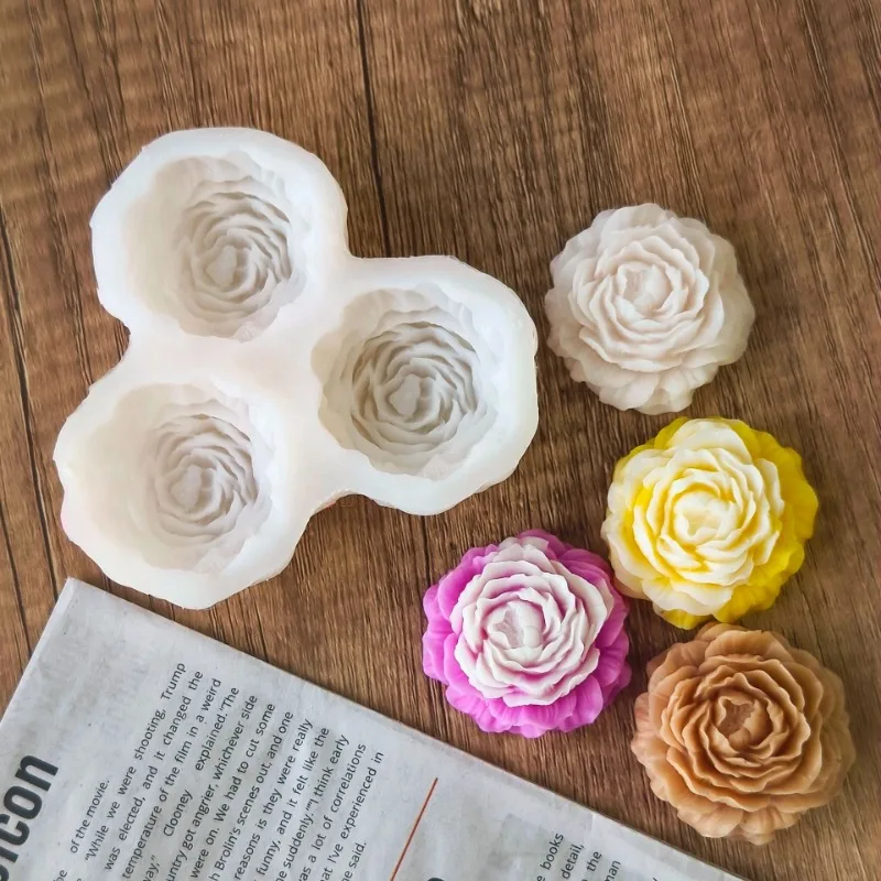 Soap Making Oven - Peony Flower Candle Silicone Mold 3D