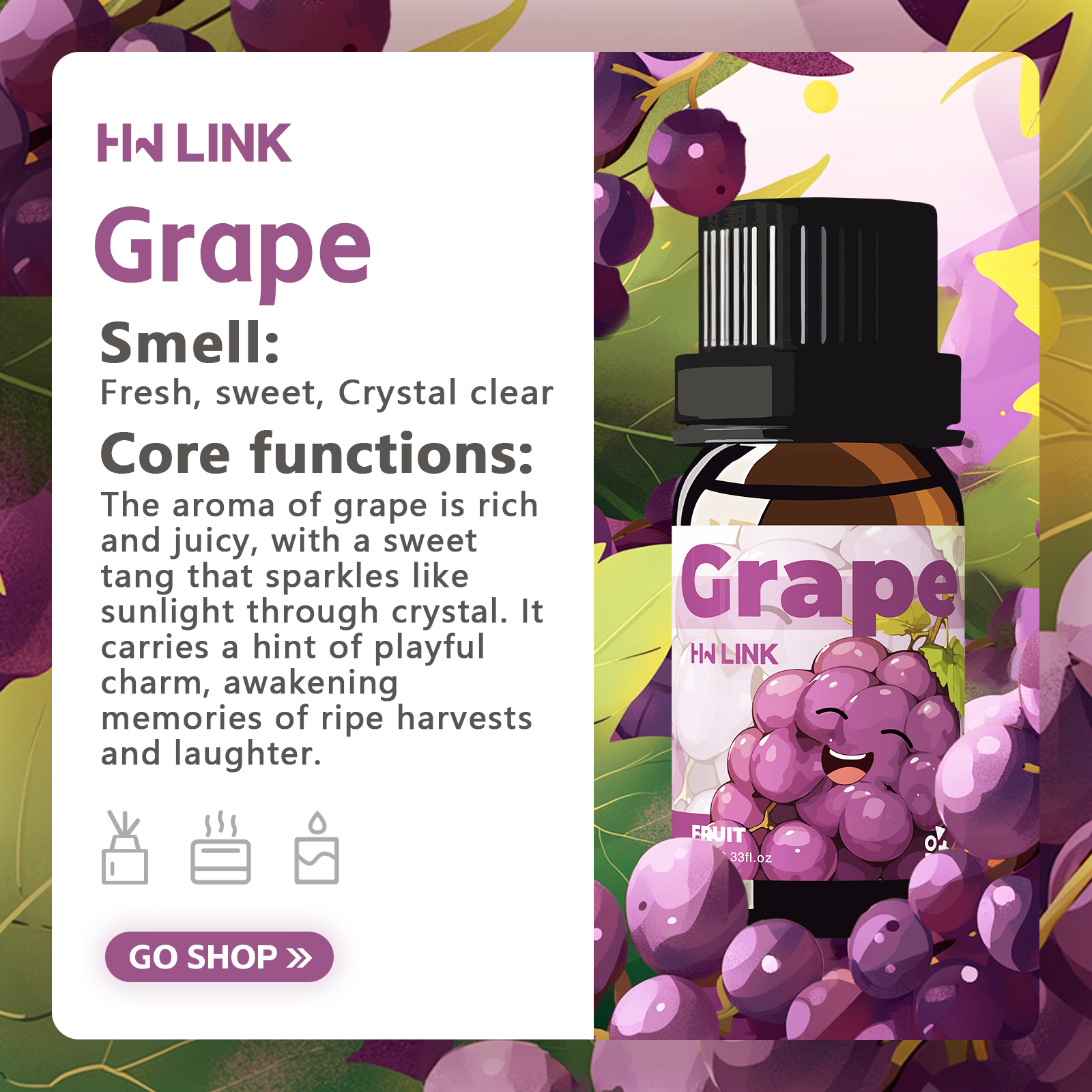 Grape Essential Oil 10ml Perfu - Soap Making Oils บทวิจารณ์และราคา