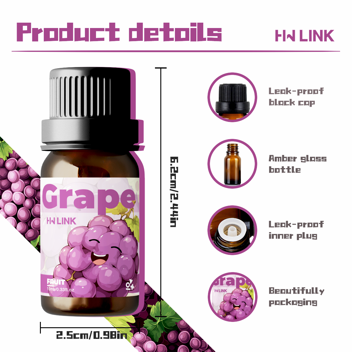 Grape Essential Oil 10ml Perfu - Soap Making Oils บทวิจารณ์และราคา