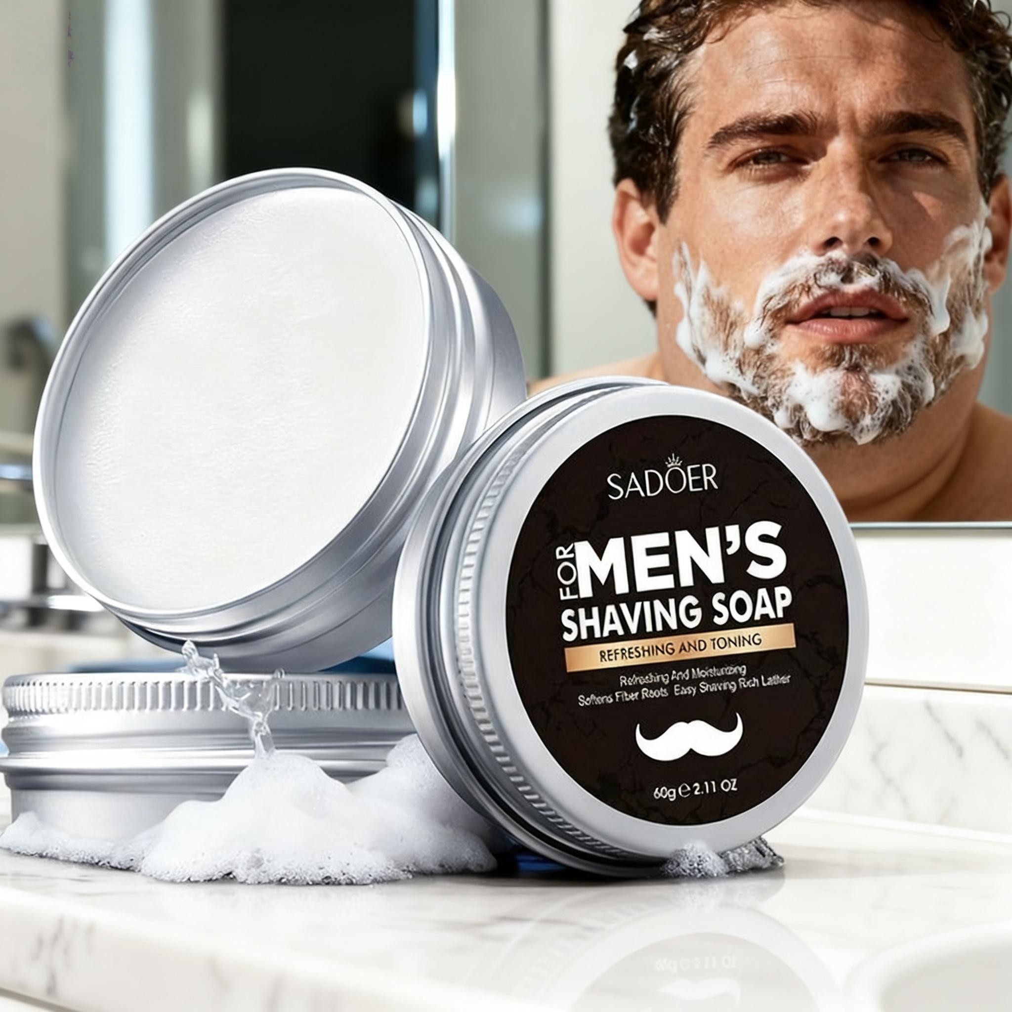 60g Men's Shaving Soap Contain - Soap Making Oils บทวิจารณ์และราคา