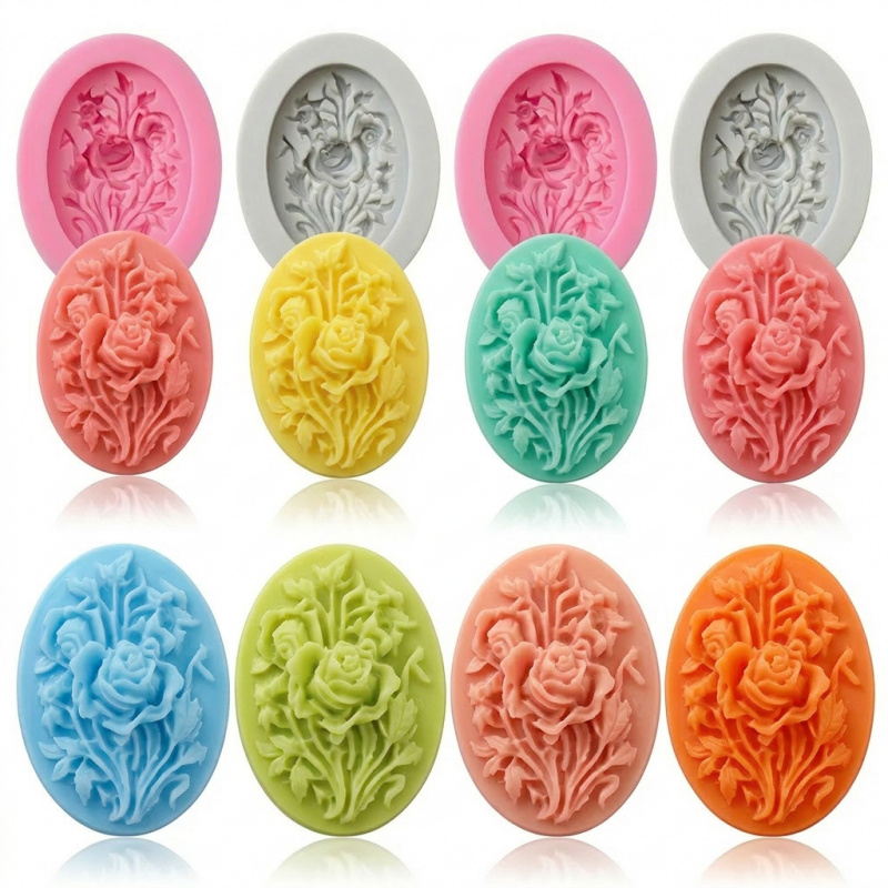 4 Silicone mold with flower sh - Soap Making Oven บทวิจารณ์และราคา