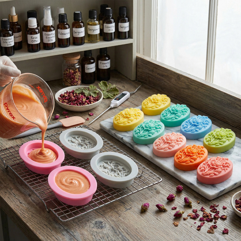 4 Silicone mold with flower sh - Soap Making Oven บทวิจารณ์และราคา