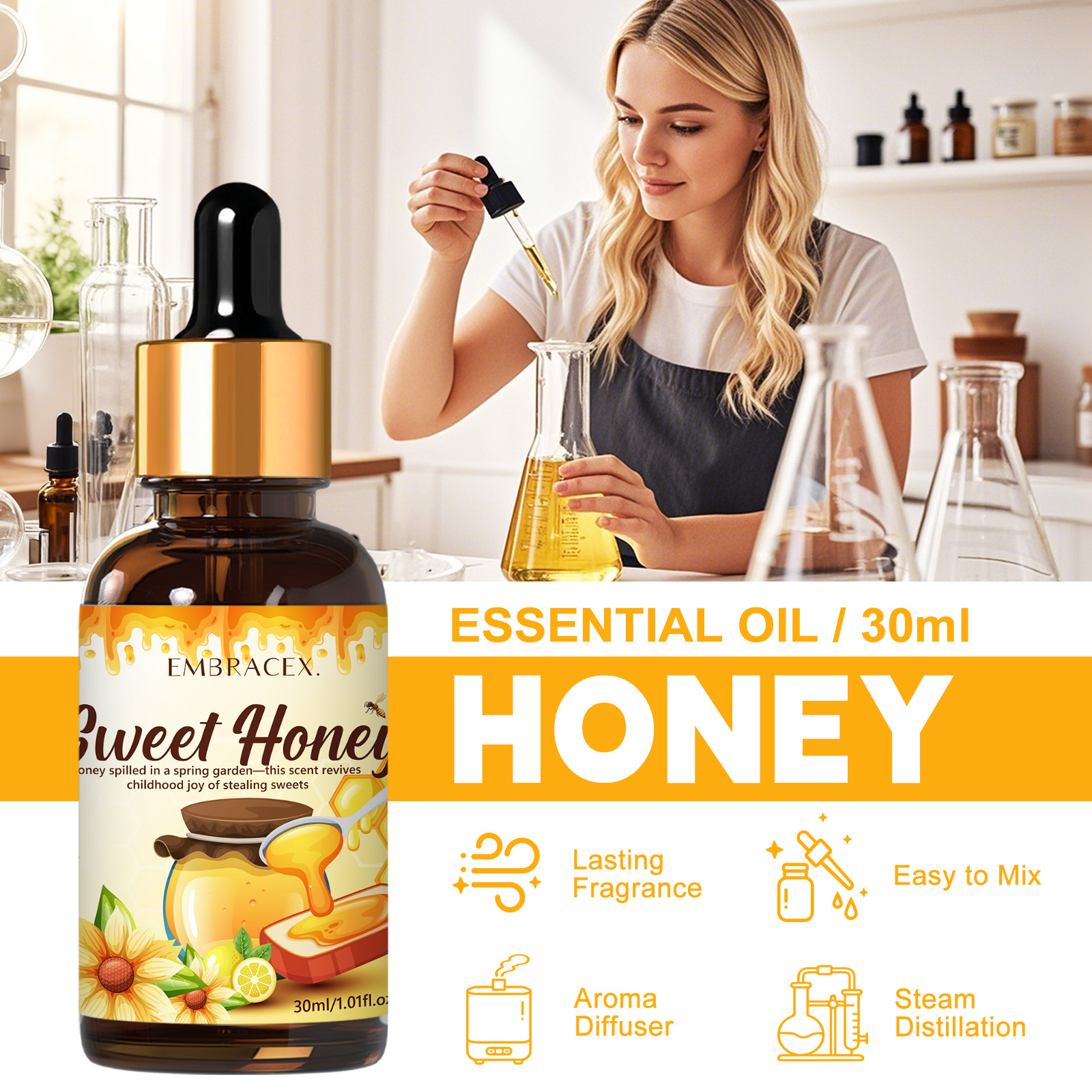 30ml Honey Essential Oil Food  - Soap Making Friends บทวิจารณ์และราคา
