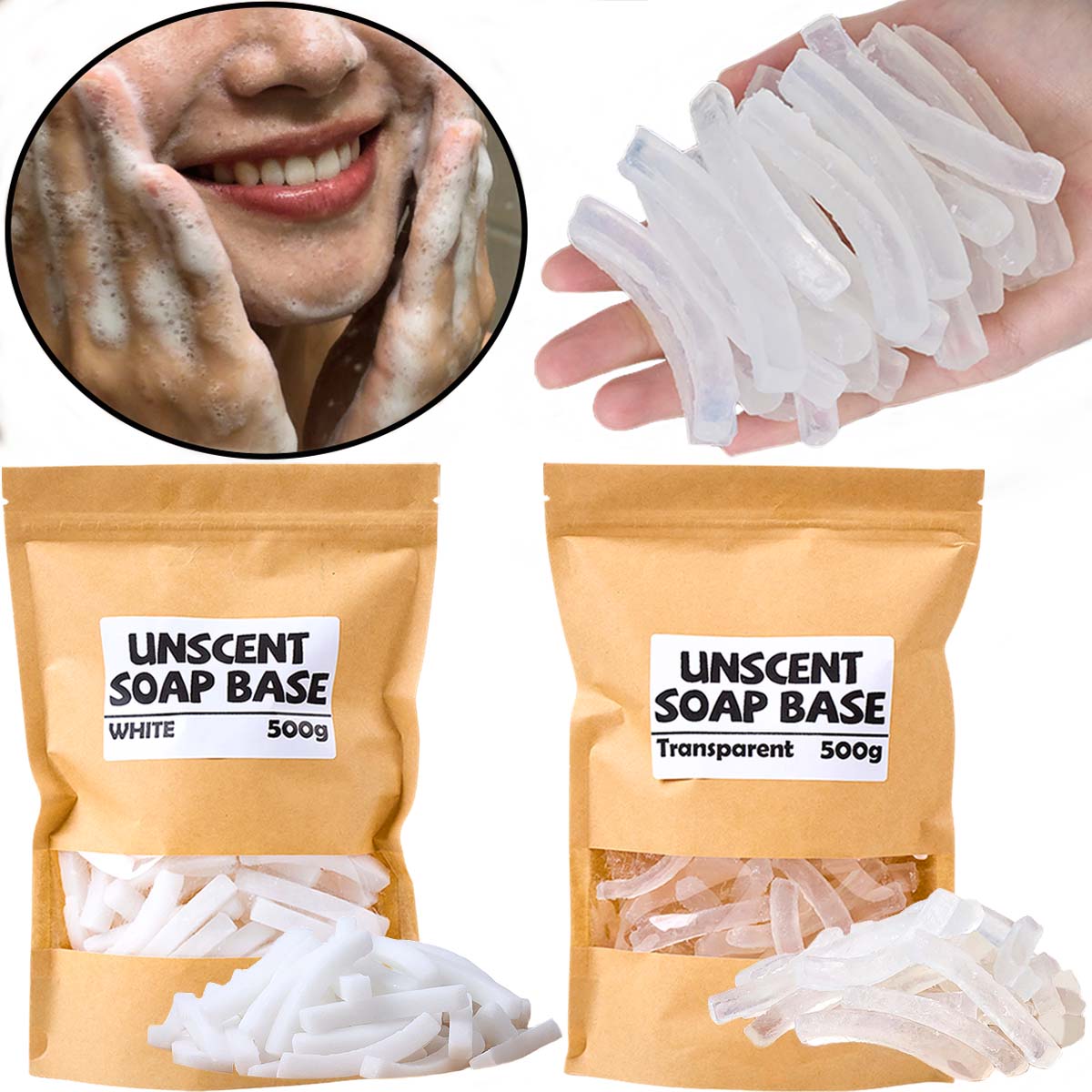 500g Transparent White Color S - Soap Making With Soap Base บทวิจารณ์และราคา